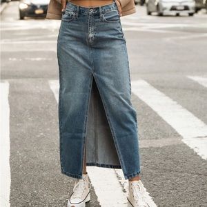 bohme denim maxi skirt